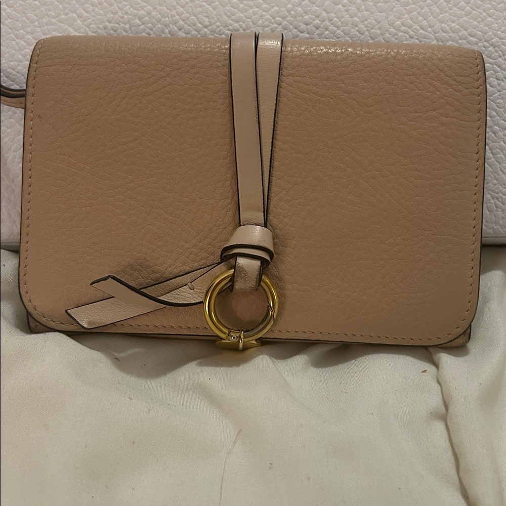 EUC Chloe Pink Leather Wallet with Gold Accent